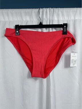Solid & Striped The Elle Bikini Bottom in Hot Coral, Size XL